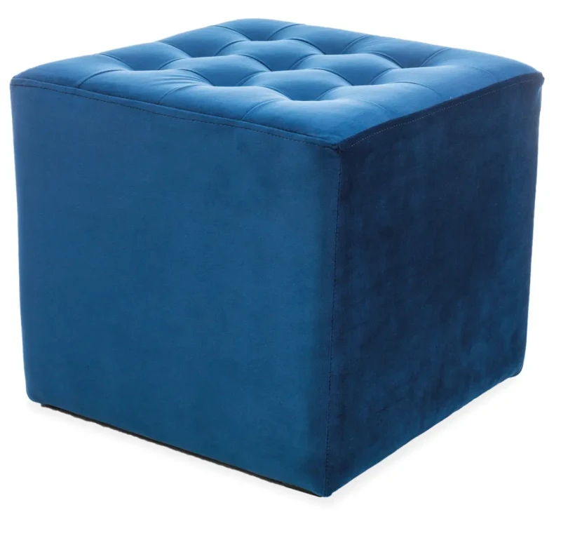 Pufa tapicerowana Lori Velvet granatowy Bluvel 86
