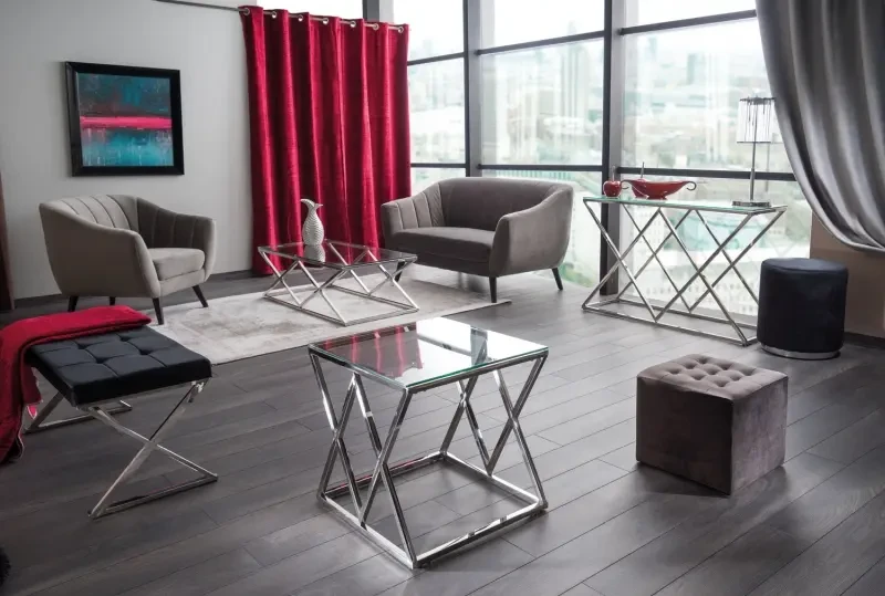 Pufa tapicerowana Lori Velvet szary Bluvel 14