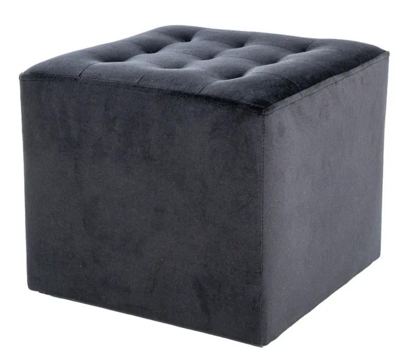 Pufa tapicerowana Lori Velvet czarny Bluvel 19