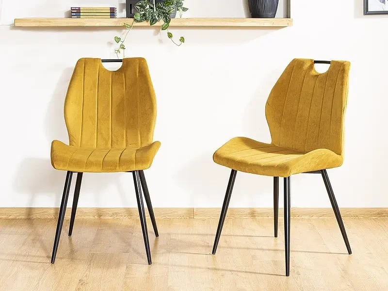 Krzesło tapicerowane Arco Velvet curry Bluvel 68