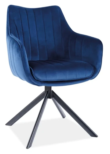 Krzesło tapicerowane Azalia Velvet granatowy Bluvel 86