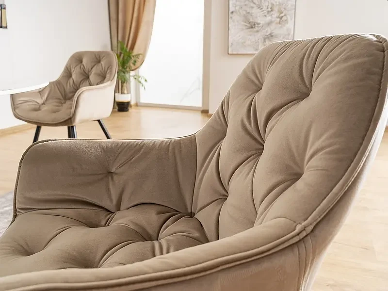 Krzesło tapicerowane Cherry Velvet beż Bluvel 28