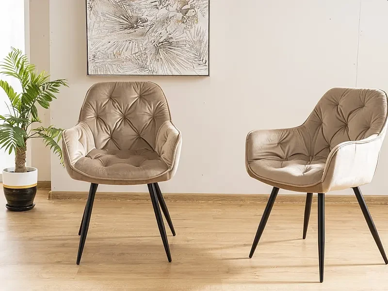 Krzesło tapicerowane Cherry Velvet beż Bluvel 28