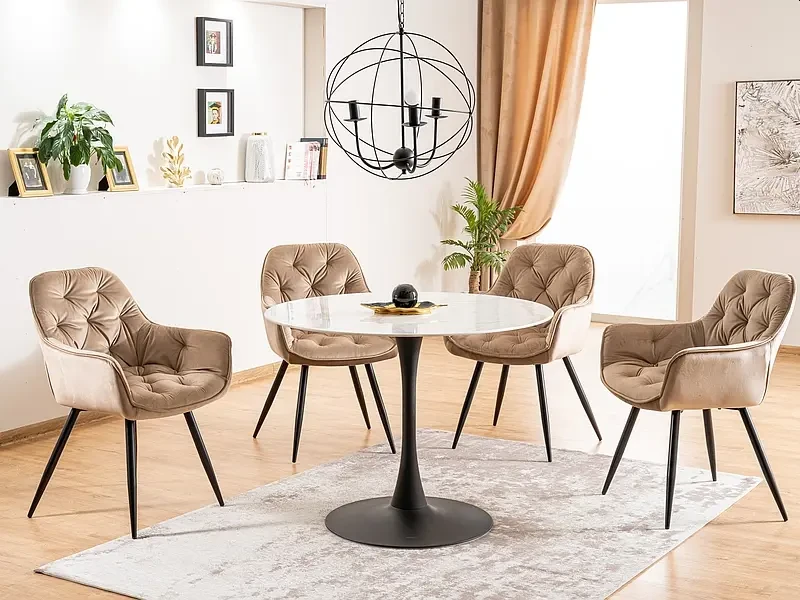 Krzesło tapicerowane Cherry Velvet beż Bluvel 28