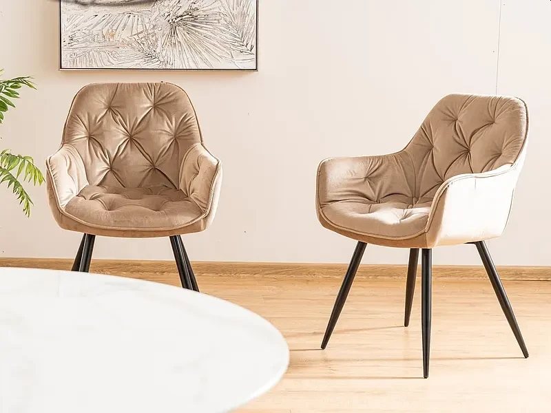 Krzesło tapicerowane Cherry Velvet beż Bluvel 28