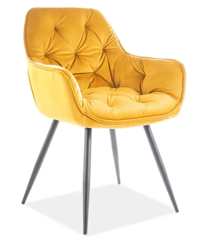 Krzesło tapicerowane Cherry Velvet curry Bluvel 68