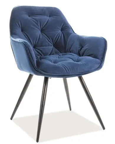 Krzesło tapicerowane Cherry Velvet granatowy Bluvel 86