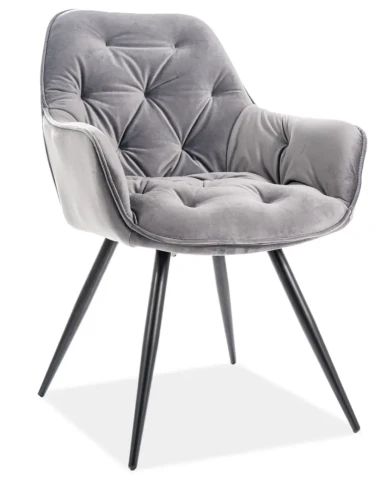 Krzesło tapicerowane Cherry Velvet szary Bluvel 14