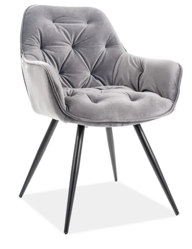 Krzesło tapicerowane Cherry Velvet szary Bluvel 14