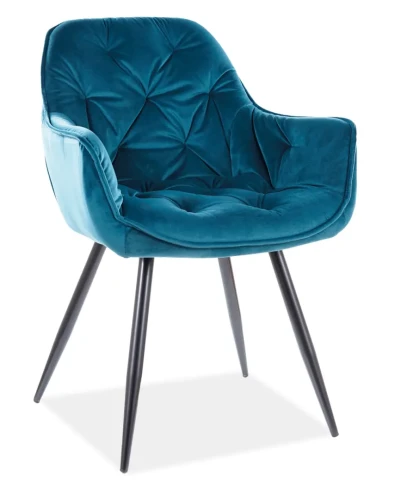 Krzesło tapicerowane Cherry Velvet turkus Bluvel 85