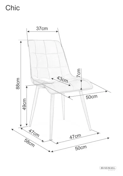 Krzesło tapicerowane Chic Velvet brąz Bluvel 48