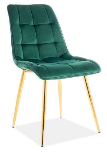 Krzesło tapicerowane Chic Złoty Velvet zielony Bluvel 78
