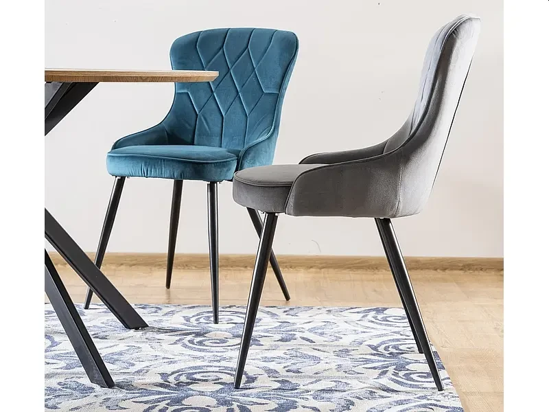 Krzesło tapicerowane Lotus Velvet szary Bluvel 14