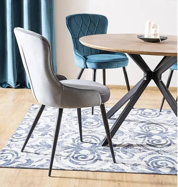 Krzesło tapicerowane Lotus Velvet szary Bluvel 14