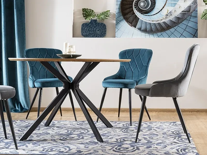 Krzesło tapicerowane Lotus Velvet szary Bluvel 14