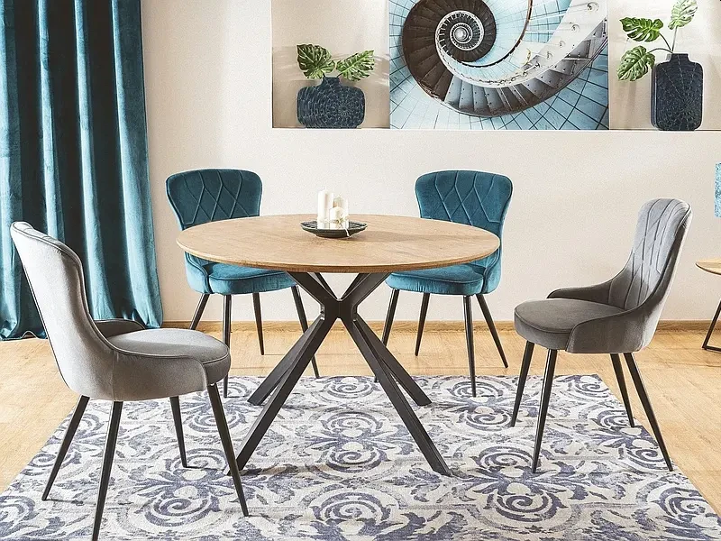 Krzesło tapicerowane Lotus Velvet szary Bluvel 14
