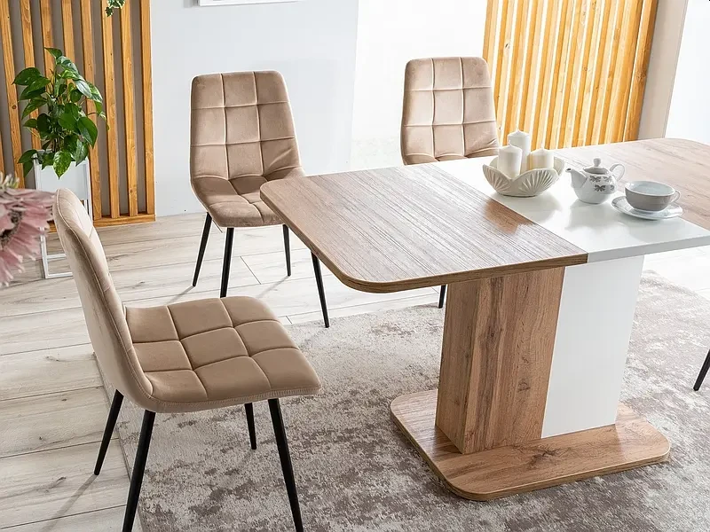 Krzesło tapicerowane Mila Velvet beż Bluvel 28