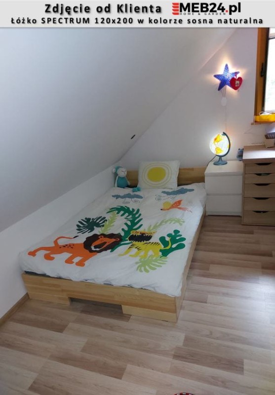 Łóżko drewniane sosnowe SPECTRUM Niskie 120x200 - zdjęcie od klienta