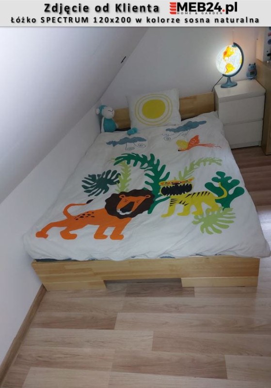 Łóżko drewniane sosnowe SPECTRUM Niskie 120x200 - zdjęcie od klienta