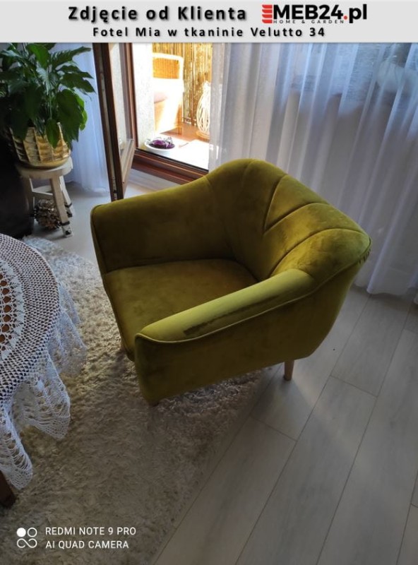 Fotel tapicerowany Mia w stylu skandynawskim - zdjęcie od klienta