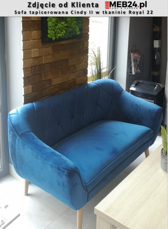 Sofa tapicerowana Cindy II w stylu skandynawskim - zdjęcie od klienta