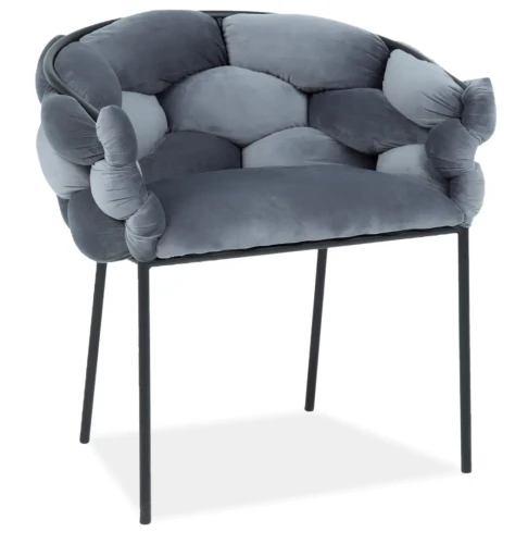 Krzesło tapicerowane Norte Velvet szary Bluvel 14