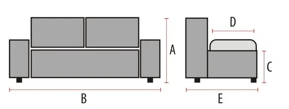 Sofa TM-2 ekoskóra szary