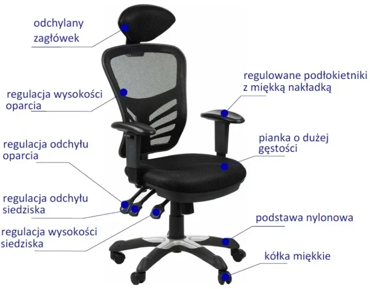 Fotel biurowy HG-0001H Czarny