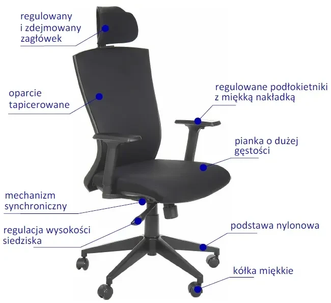 Fotel biurowy HG-0004F Czarny