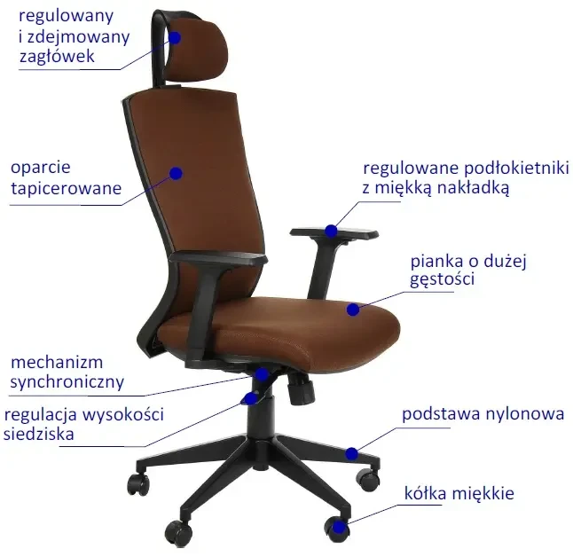 Fotel biurowy HG-0004F Brąz