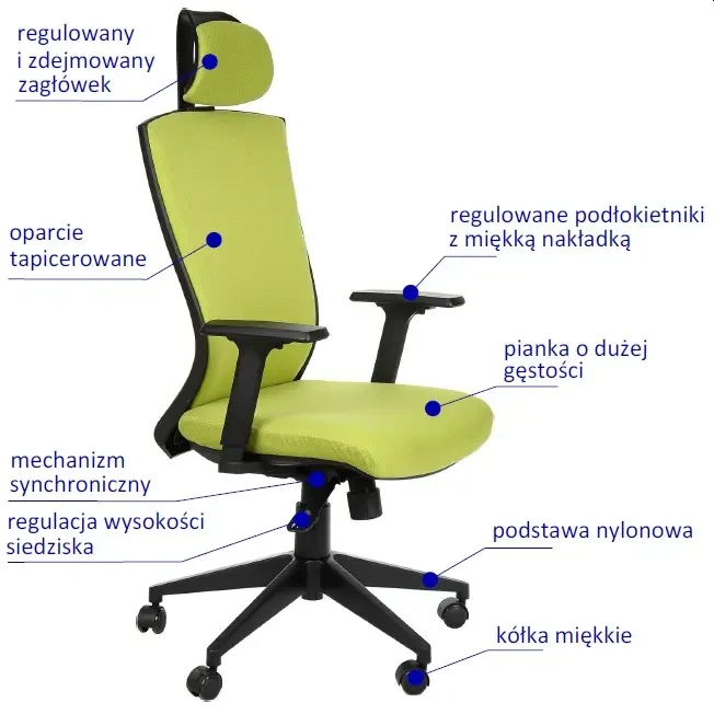 Fotel biurowy HG-0004F Zielony