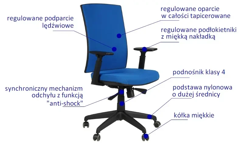 Fotel biurowy KB-8922B Niebieski