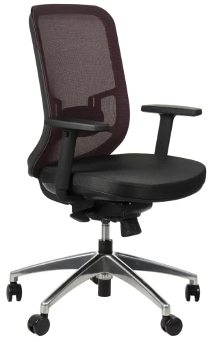 Fotel biurowy z wysuwem siedziska GN-310 Aluminium/Czarny/Bordo