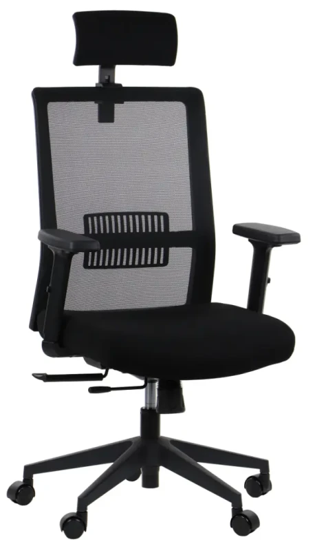 Fotel biurowy z wysuwem siedziska RIVERTON M/H Czarny