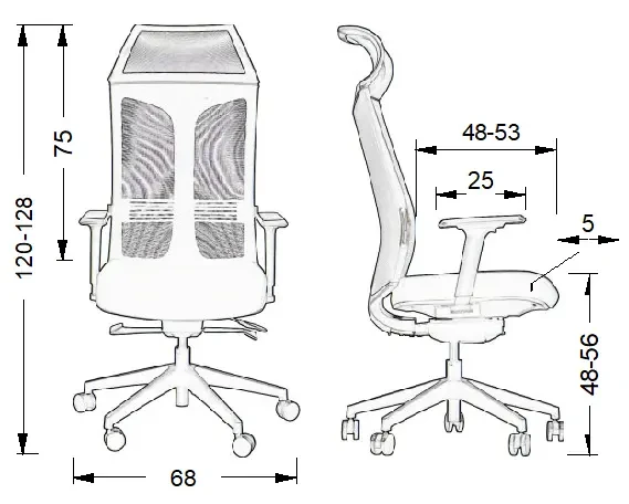 Fotel biurowy RYDER z mechanizmem samoważącym Czarny