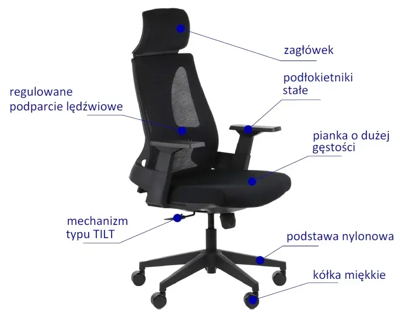 Fotel biurowy OLTON H Czarny