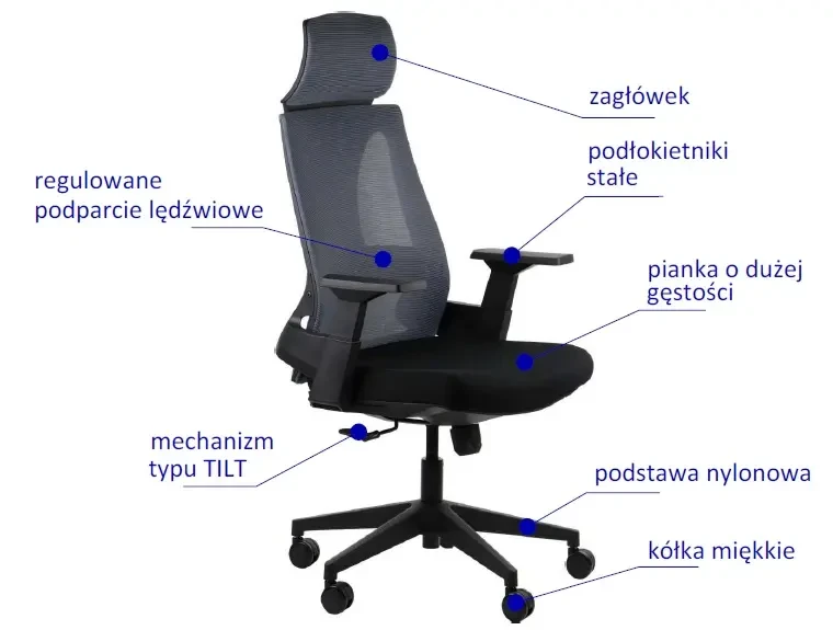 Fotel biurowy OLTON H Szary