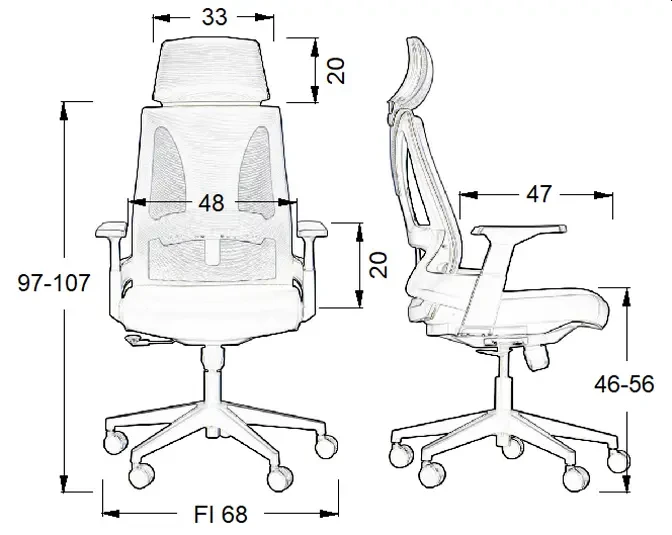 Fotel biurowy OLTON H Szary