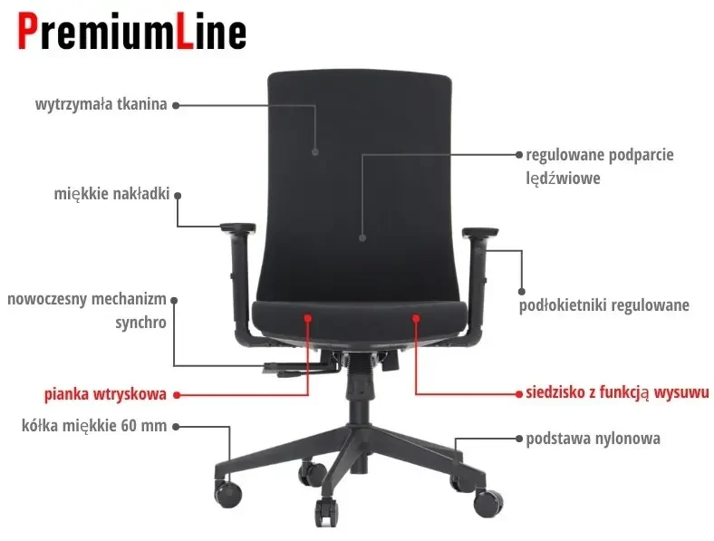 Fotel biurowy TONO Czarny