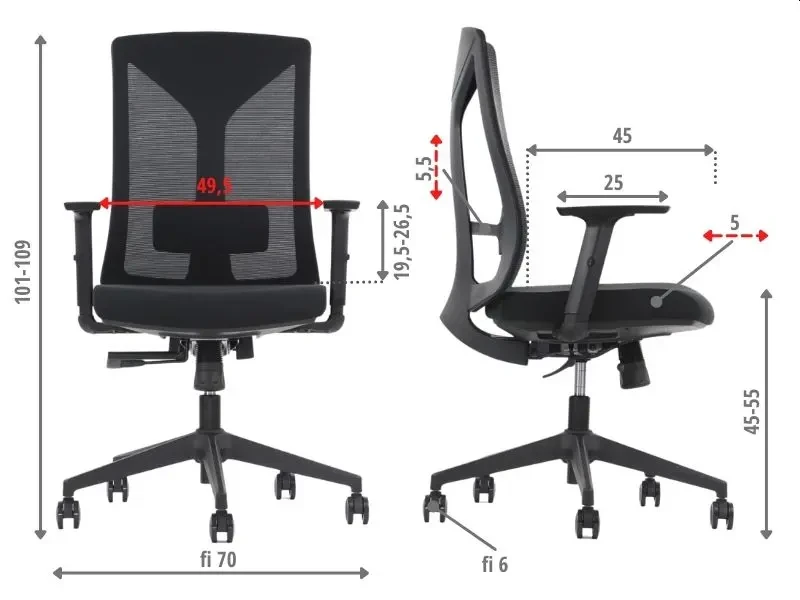 Fotel biurowy HAGER Czarny