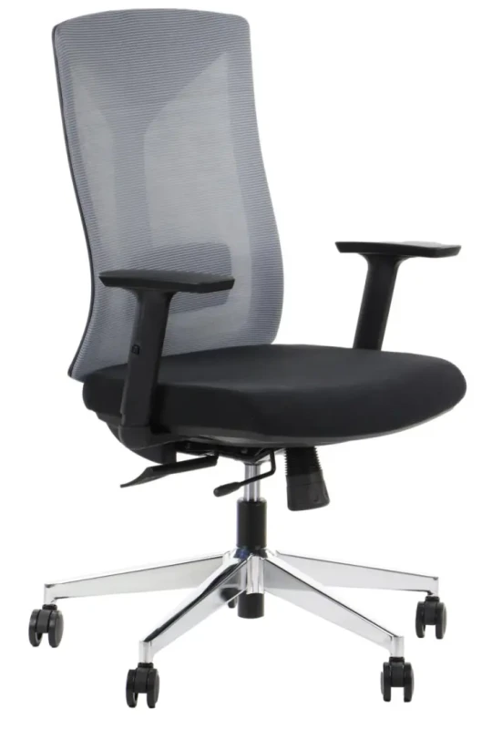 Fotel biurowy HAGER Szary/chrom