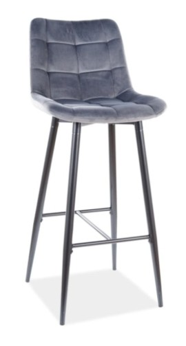 Hoker tapicerowany Chic H-1 Velvet Bluvel 14 szary