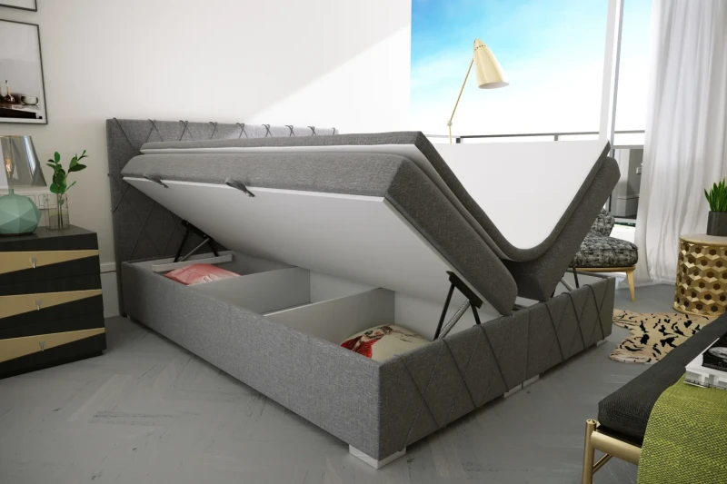 Łóżko kontynentalne Royal tapicerowane