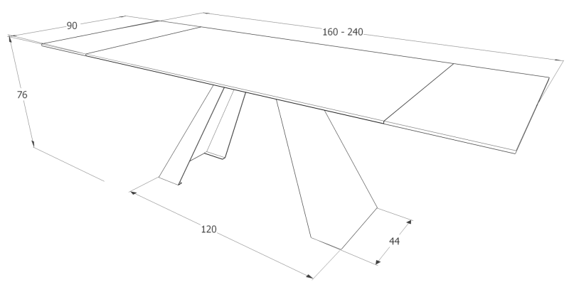 Stół rozkładany Salvadore 160-240 cm czarny mat