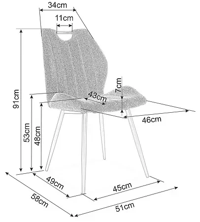 Krzesło tapicerowane Arco Velvet curry Bluvel 68