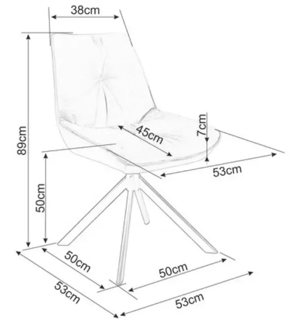 Krzesło tapicerowane Boogie I Velvet czarny Bluvel 19