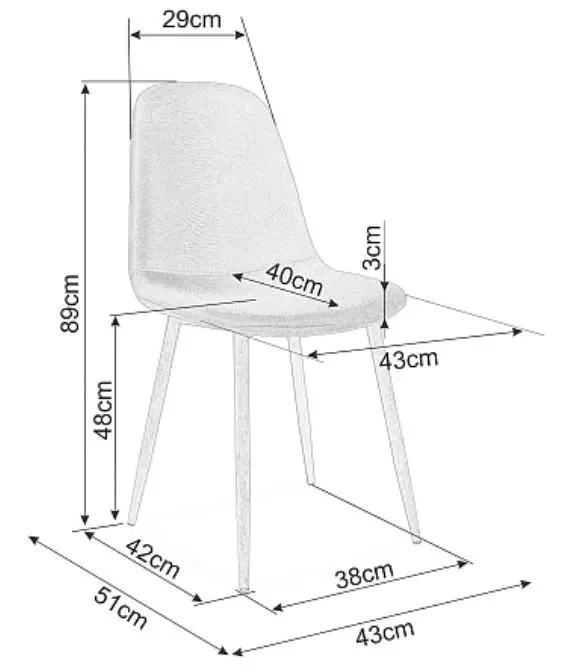 Krzesło tapicerowane Fox dąb/beż .66