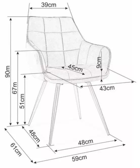Krzesło tapicerowane Lilia Velvet szary Bluvel 14