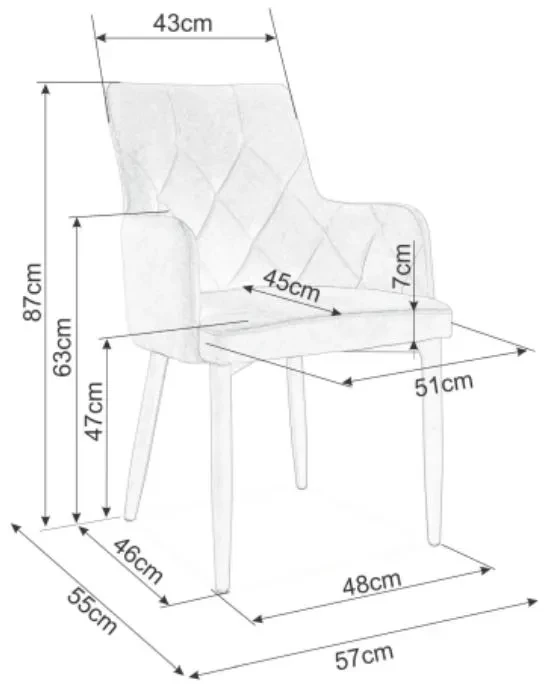 Krzesło tapicerowane Ricardo szary .06