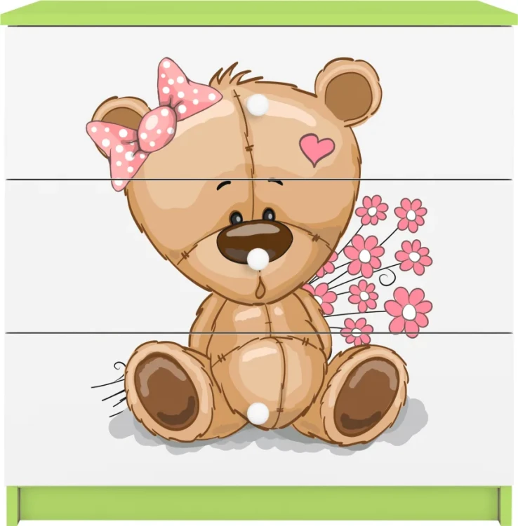 Zestaw mebli dziecięcych dla dziewczynki z łóżkiem 160x80 BABYDREAMS
